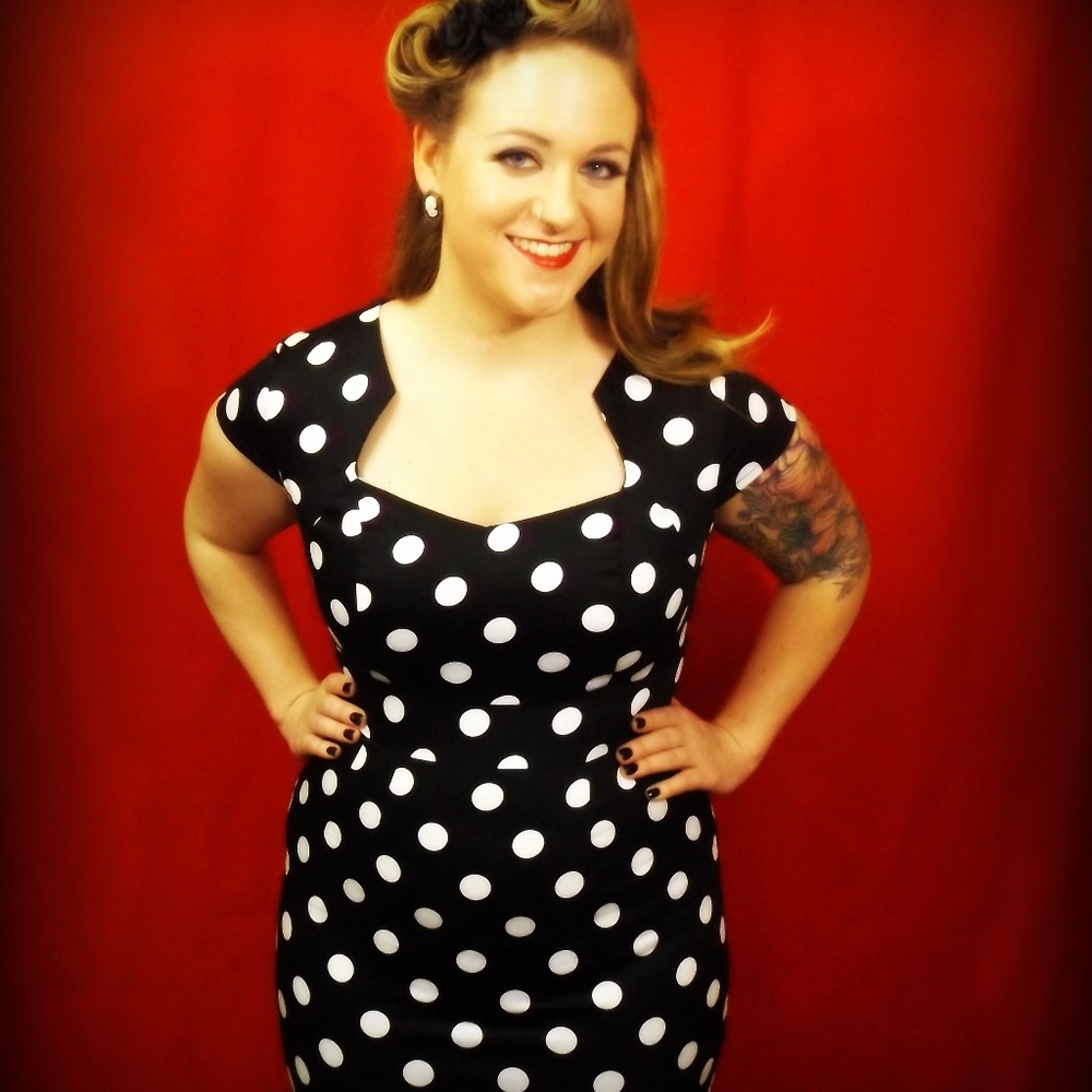 Polka dot retro rockabilly dress